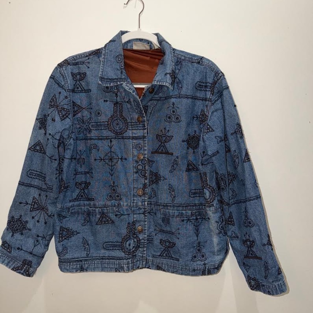 Embroidered Denim Jean Jacket